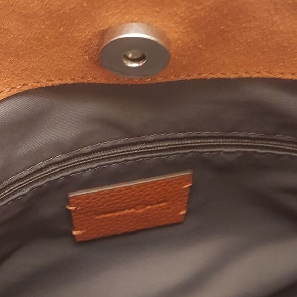 Nordstrom Treasure and Bond Suede Hobo Shoulder Crossbody Bag Orange Rust W… - Picture 6 of 13